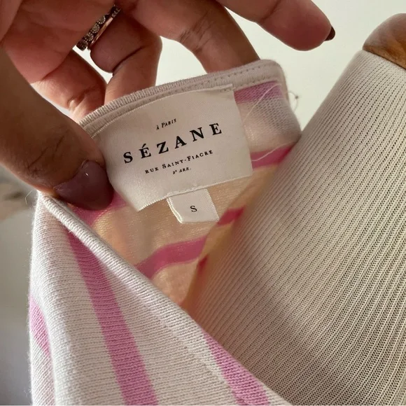 Sezane Pink Striped Top - Picture 6 of 14
